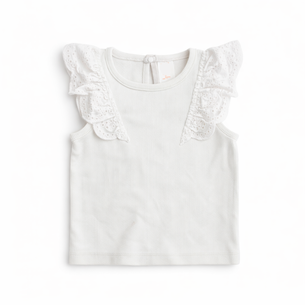 Hema - ruffle top wit - preloved