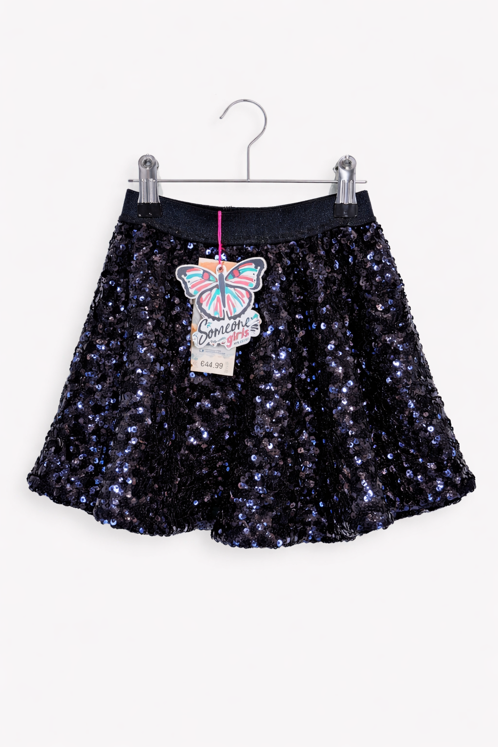 Someone - rok - donkerblauw glitter pailletten