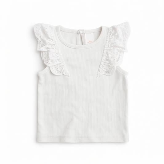 Hema - ruffle top wit - preloved