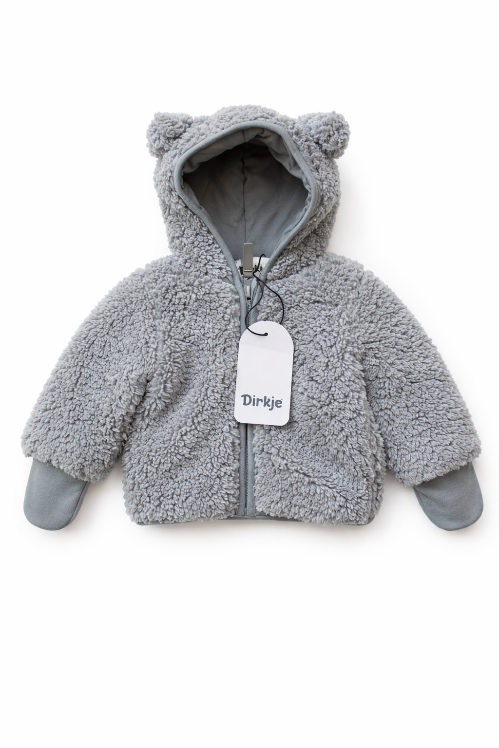 Dirkje - teddy jas - grijs/blauw - nieuw