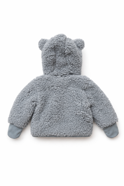Dirkje - teddy jas - grijs/blauw - nieuw