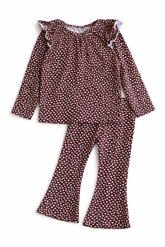 Handgemaakt setje - meisje hartjes - preloved